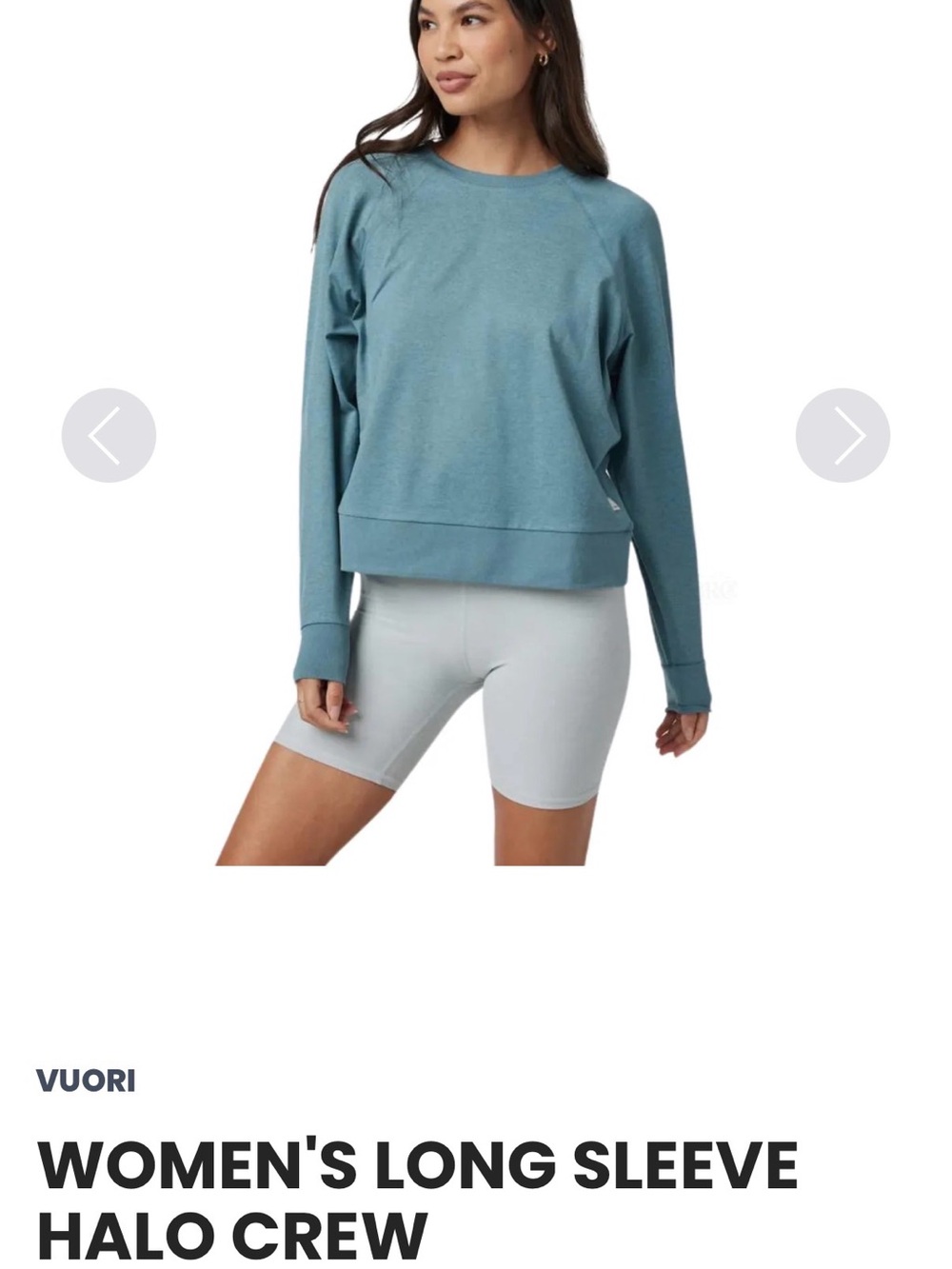 Vuori Halo Crew Sweatshirt in Teal Blueish green (called Iron Green)